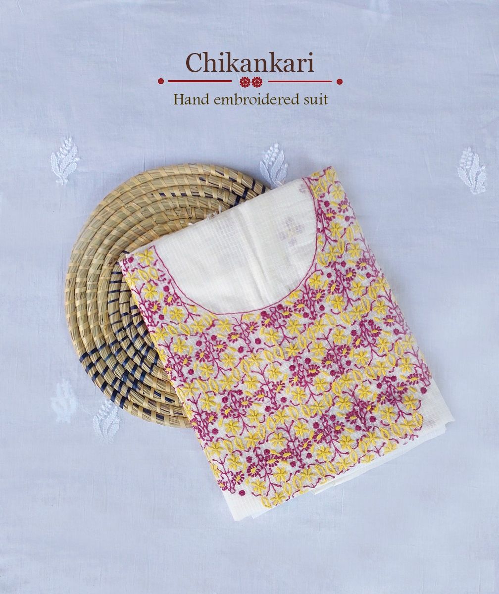 Fine Chikankari Kota Cotton Suit