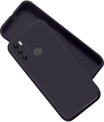 ZAMN - Black Silicon Plain Cases Compatible For Motorola Moto G60 ( Pack of 1 )