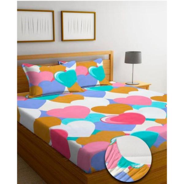 Homdazal Microfibre Abstract Queen Size (Heart with Multicolor)