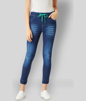 Miss Chase - Blue Denim Straight Fit Women's Joggers  ( Pack of 1 )