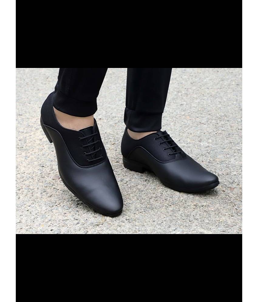 Aadi Black Men's Derby Formal Shoes