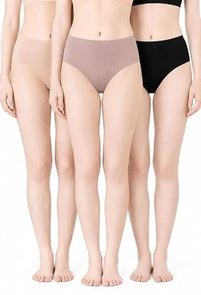 Women's Seamless Panties Pack of 3 | Second-Skin Feel | Cotton Gusset | Breathable Stretch | No Visible Lines | Everyday wear Underwear |