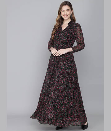 TOGZZ Women Georgette Printed Gown ( Multi Color )