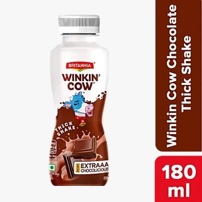 Britannia Winkin Cow Chocolicious Thick Milkshake, 180 ml PET Bottle