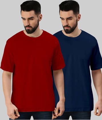 Veirdo Pack of 2 100% Cotton Oversized Fit Men's T-Shirt ( Multicolor )