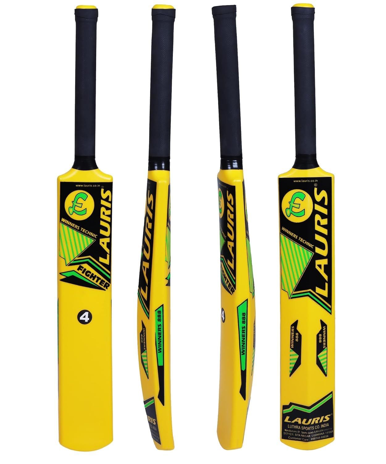 MM TOYS Plastic Cricket Bat No. 8 34.5 Inch Heavy Quality Waterproof UV Sticker Rubber Grip Ages 12+ Multicolor-4 No