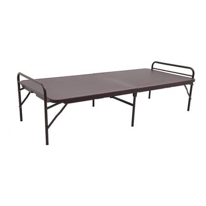 Supreme Furniture Resto Folding Bed with Strong Metal Frame & Comfortable Surface | Portable Single Bed for Home, Hostel, Guest Room & Dorm | 6.5x3ft (Color-Globus Brown)