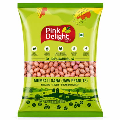 Pink Delight Raw Peanuts | Moongfali Dana | Sing Dana (Raw Peanuts, 500 gm