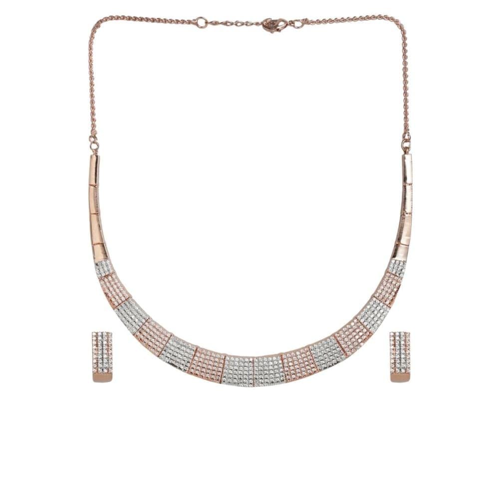 Rose Gold-Plated AD Jewellery Set