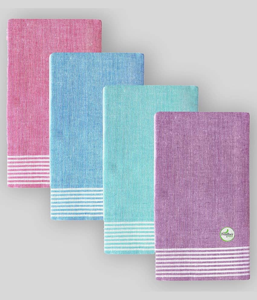 Feather Green Multi Lungi PAck of 4
