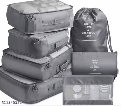 7 Pcs Travel Packing Cubes | Waterproof Luggage Organizer Bags Set