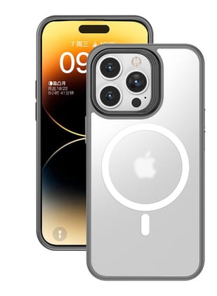 Shield Protek with MagSafe, Military Grade 6 Feet Drop Protection, Hybrid Semi-Transparent Back Cover for Apple iPhone 15 Pro, 6.1 inch, (TPU+ PC | Grey)