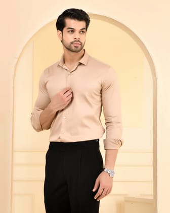 Irish Cream Solid Shirt-M
