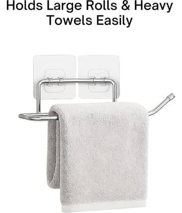 THRIFTKART - 2 Pcs Stainless Steel Toilet Paper Holder | Wall Mounted Tissue Holder | Self Adhesive & Drill-Free | Corrosion-Resistant Metal | Toilet Roll Holder for Bathroom | Modern Bathroom Accessories