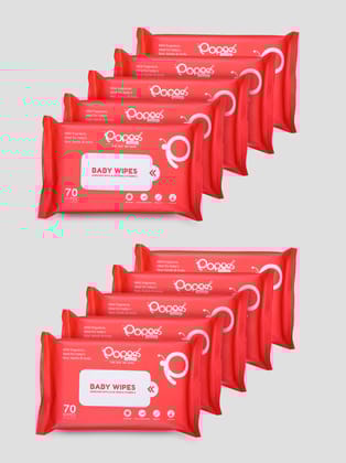 Popees Baby Wipes - 70 PCS -Pack Of 10-70PCS