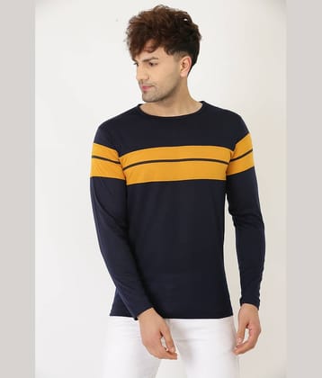 Leotude Pack of 1 Cotton Blend Regular Fit Men's T-Shirt ( Navy Blue )