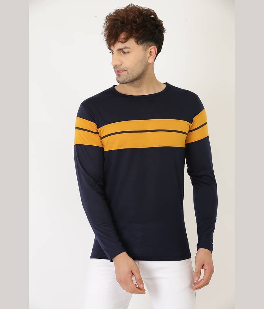 Leotude Pack of 1 Cotton Blend Regular Fit Men's T-Shirt ( Navy Blue )