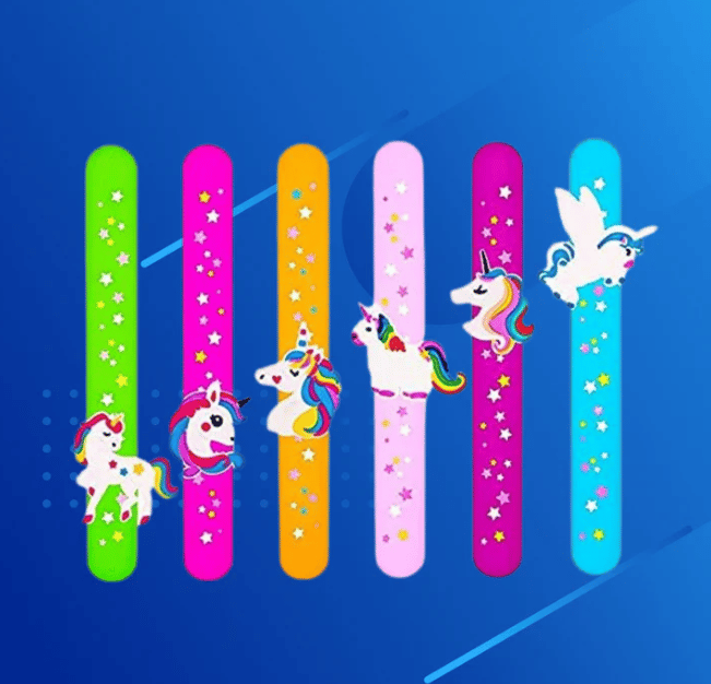 Silicone Unicorn Slap Bands (Pack of 6)  Kids Return Gift Set