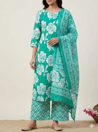 Stitched Cotton Sets Elegant Hand Block Printed Cotton Kurti Sets perfect for daily wear and festive occasions!Comfort fit | Soft breathable fabric | Beautiful hand block prints...