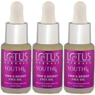 Lotus Herbals Youthrx Firm  Bright Face Oil  Bakuchiol Retinol  Vitamin C  Anti Ageing   15Ml( Pack Of 3)
