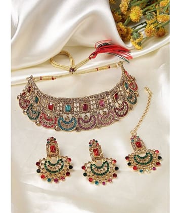 Sukkhi Multi Color Alloy Necklace Set ( Pack of 1 )