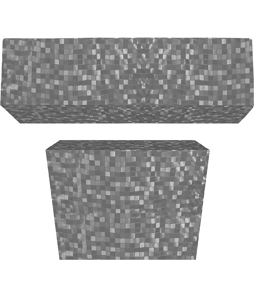 CASA FURNISHING Set of 2 Polyester Blend Silver AC Cover for 1.5 Ton Split AC