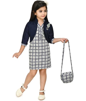 JCT DRESSES Crepe A-line Dress For Girls ( Pack of 1 , Grey )