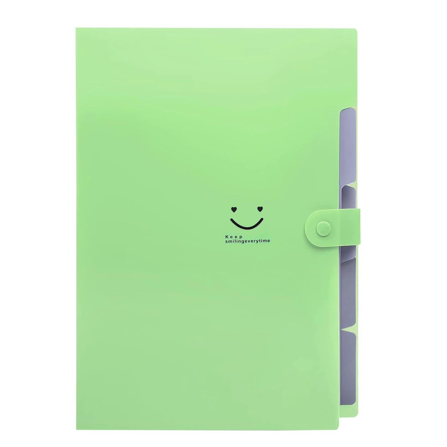 Storite 5 Pockets File Organizer, Expanding File Folder, Accordion Document Organizer, Adjustable Buckle Folder, A4 Portable Accordion Paper/Bill/Receipt Holder (Green)
