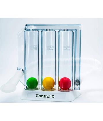 Control D Spirometer 3 Ball Lung Exerciser, Hygenic, Washable Respiratory Exerciser Respirometer,Pack of 1,Multicolor