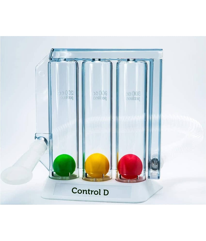 Control D Spirometer 3 Ball Lung Exerciser, Hygenic, Washable Respiratory Exerciser Respirometer,Pack of 1,Multicolor