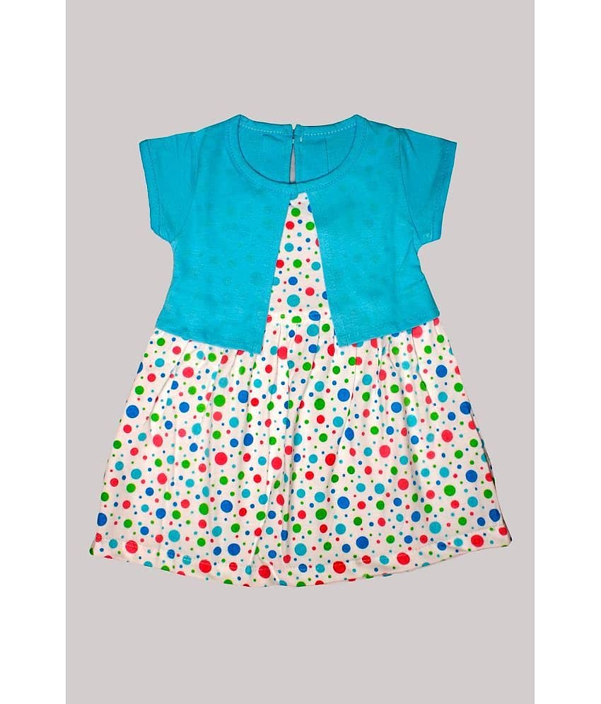 TRITI Cotton Frock For Girls ( Pack of 1 , Blue )