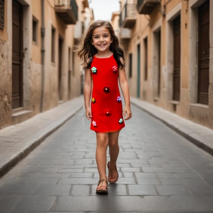Girls casual Red Bodycon Dress [GT-3850] (2-12 Years)-2-3Y (Size - 20) / Ribbed / Red