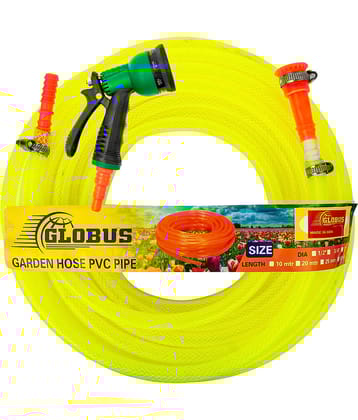 Globus Garden Nylon Water Hose Pipe(Length-5 Mtr&Thickness-1/2"/12.5mm) Multicolour with Gun Sprayer