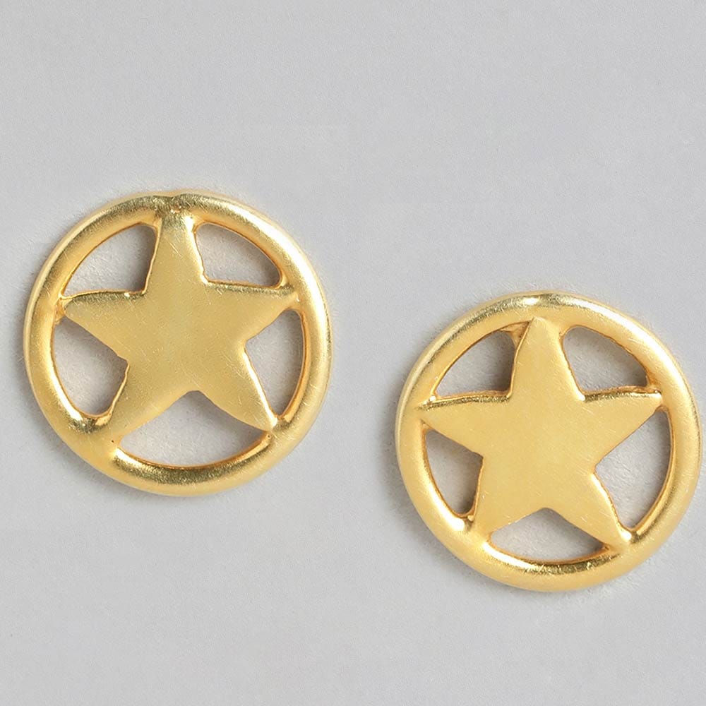 92.5 Silver Star Loop Stud Earrings-Earring
