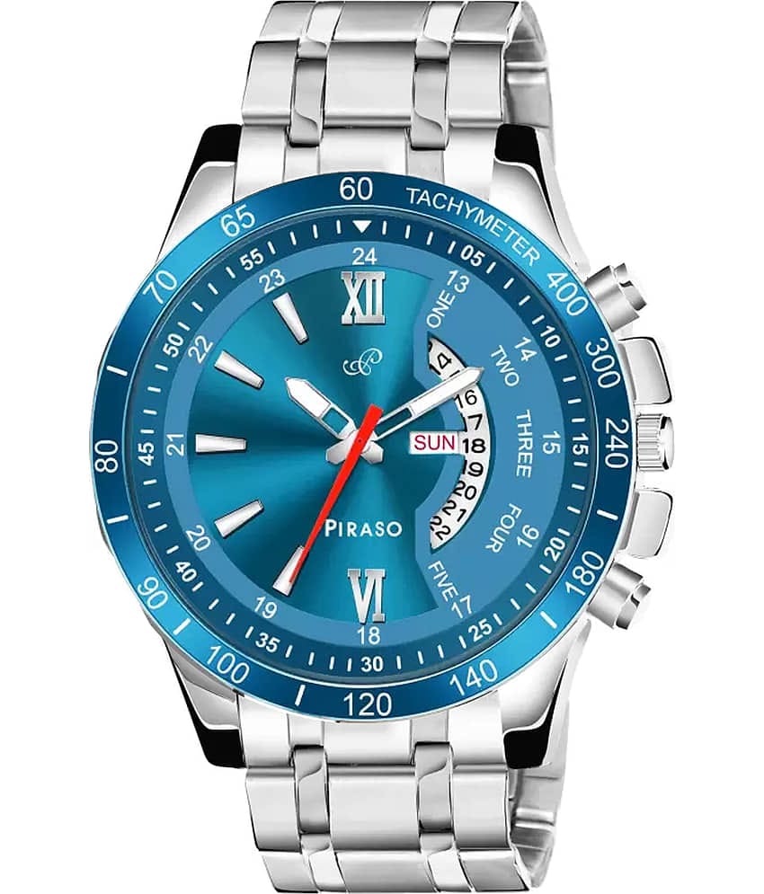 PIRASO Silver Stainless Steel Analog Men's Watch