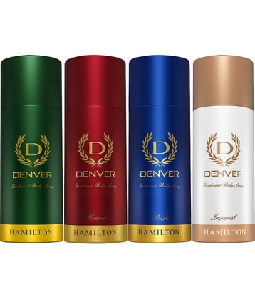 Denver Hamilton Honour Imperial&Pride150ml Each Deodorant Spray for Men 600 ml ( Pack of 4 )