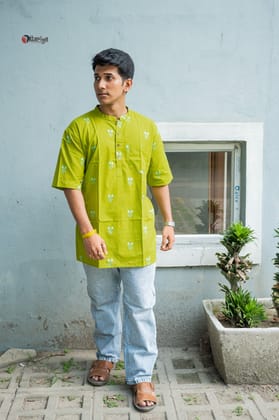 Green men kurta-L