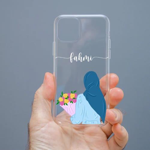 Personalized Cute Girl Transparent Silicon Case Customised with Name for Oppo, Vivo, Redmi, Realme, Poco, Mi, OnePlus, Samsung, iPhone, and More - design 7