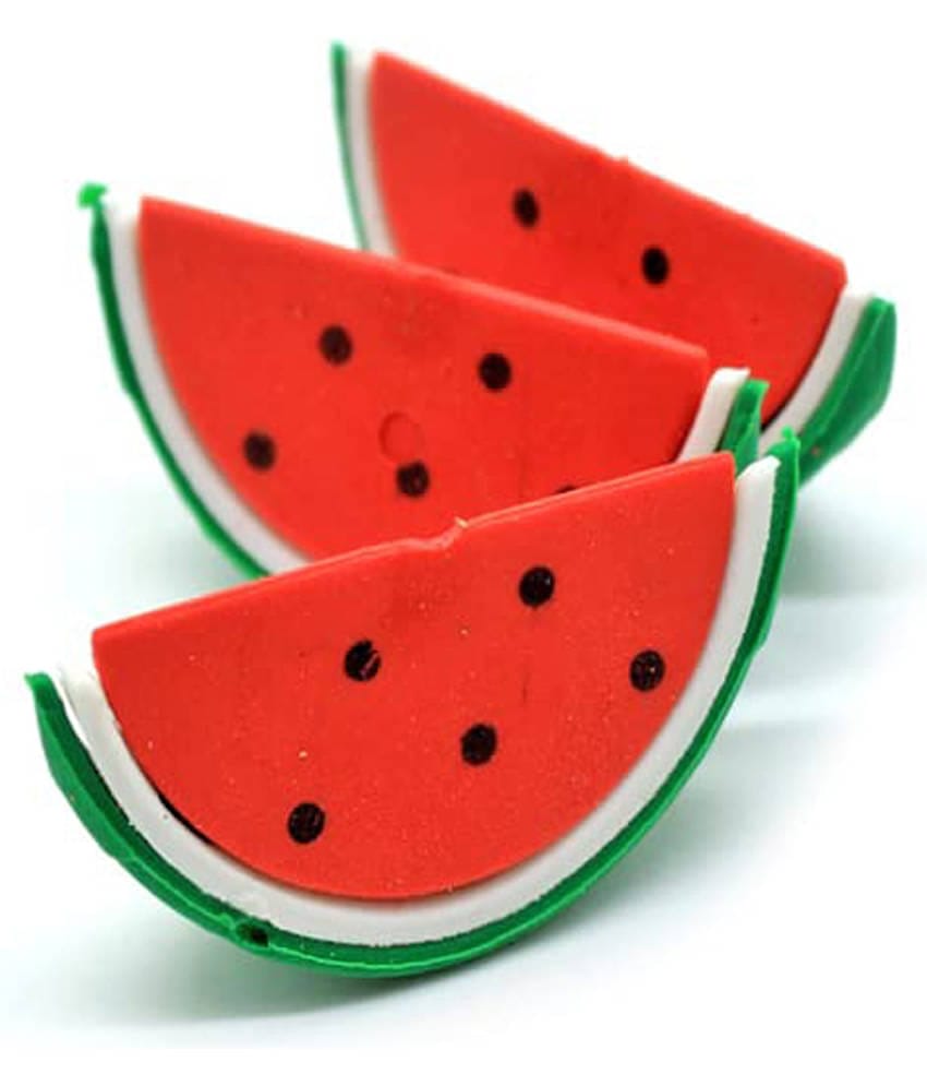 Watermelon Slice Eraser Decoration Items - 15 pcs