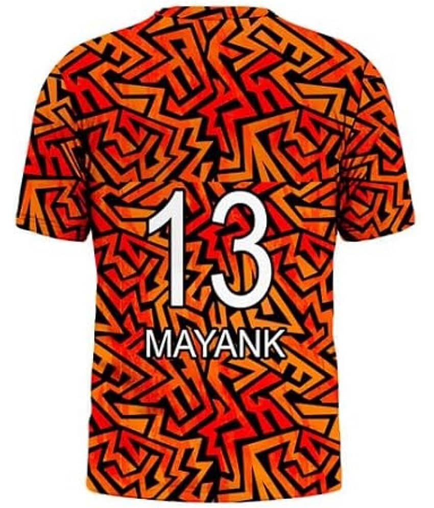 THE BLAZZE Sports India IPL Cricket Team T Shirt Jersey For MensFor Hyderabad SRH Mayank 13