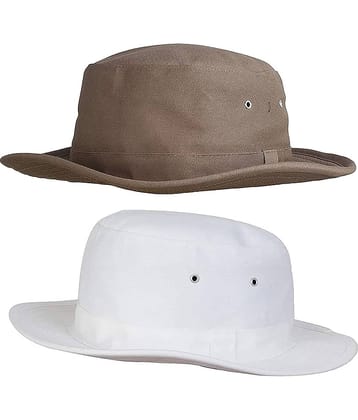 Zacharias Beige Plain Cotton Hats