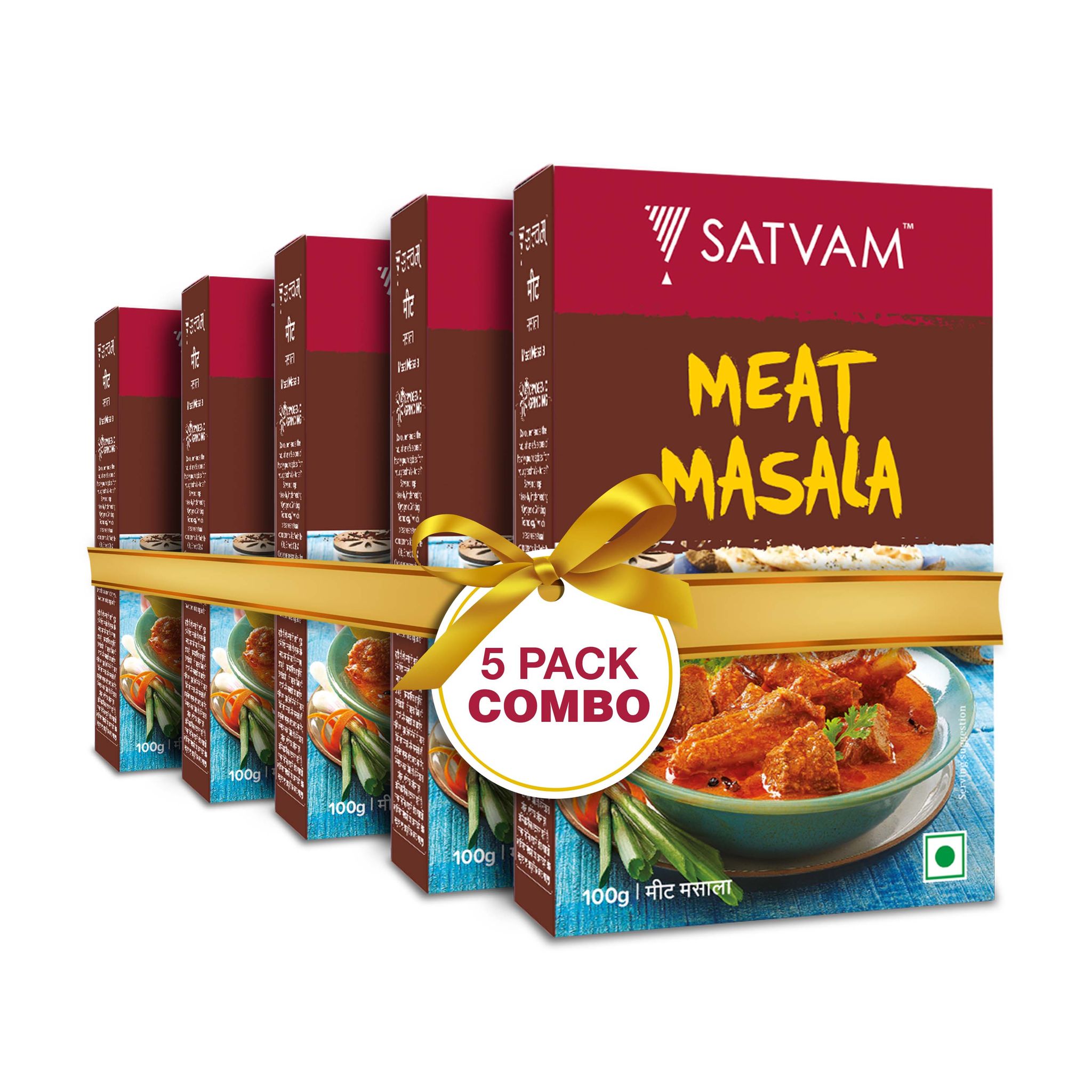 Satvam Meat Masala (Pack of 5) | (5 * 100 Grams)
