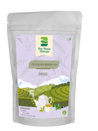 The Three Tattvas Tulsi Black Pepper Tea, 100 gm The Three Tattvas Tulsi Black Pepper Tea, 100 gm