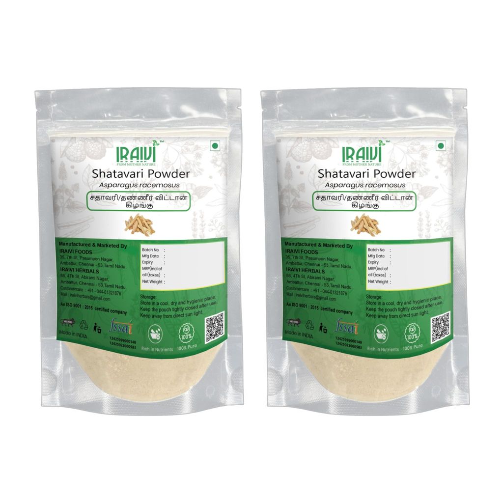IRAIVI Premium Shatavari Powder – 200g | Thaneer Vittan Kizhangu | 100% Pure Herbal Supplement for Natural Balance & Vitality | Supports Women's Wellness & Hormonal Harmony