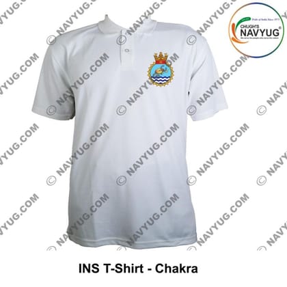 ArmyNavyAir INS Chakra T-Shirt (Small) | Premium Cotton Polo | Casual Defence Wear