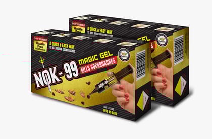 Nok-99 DIY Cockroach Eliminating Gel. Contains Pheromones that attracts and Kills Cockroaches. Long Lasting Results (25g x 2)