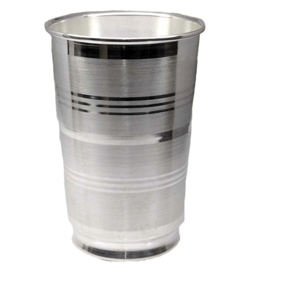 Real Solid Silver Drinking tumbler Glass Utensils for Hone and Gift
