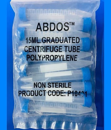 PLASTIC GRADUATED CENTRIFUGE TUBE POLYPROPYLENE 15 ML (pack of 10)