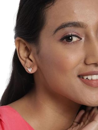 Gold-Plated Contemporary Studs Earrings