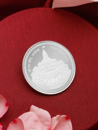 999 Silver Ayodhya Shri Ram Mandir with Ram Darbar Coin 10 Grams